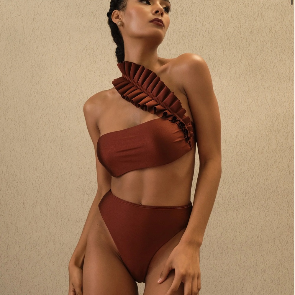 NWT Andrea Iyamah Liva Bikini - Chocolate (L)